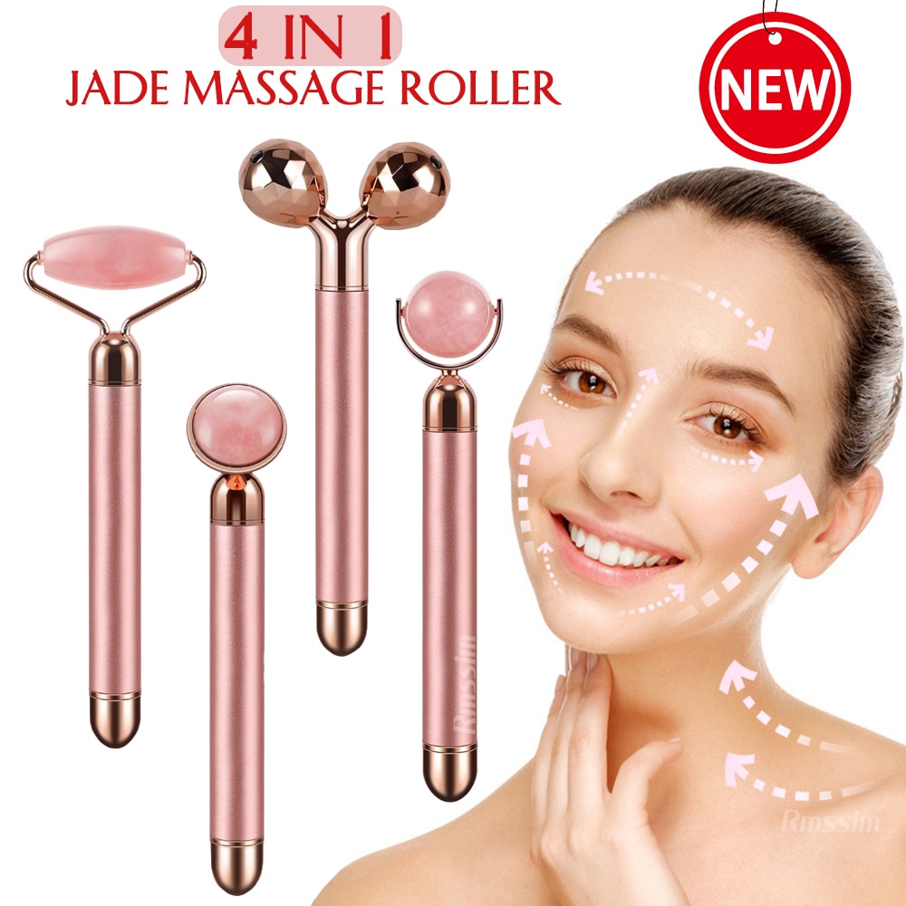 New-Electric-Vibrating-Jade-Roller-Massager-For-Slimming-Face-Lifting-Rose-Quartz-3D-Roller-Stone-Facial
